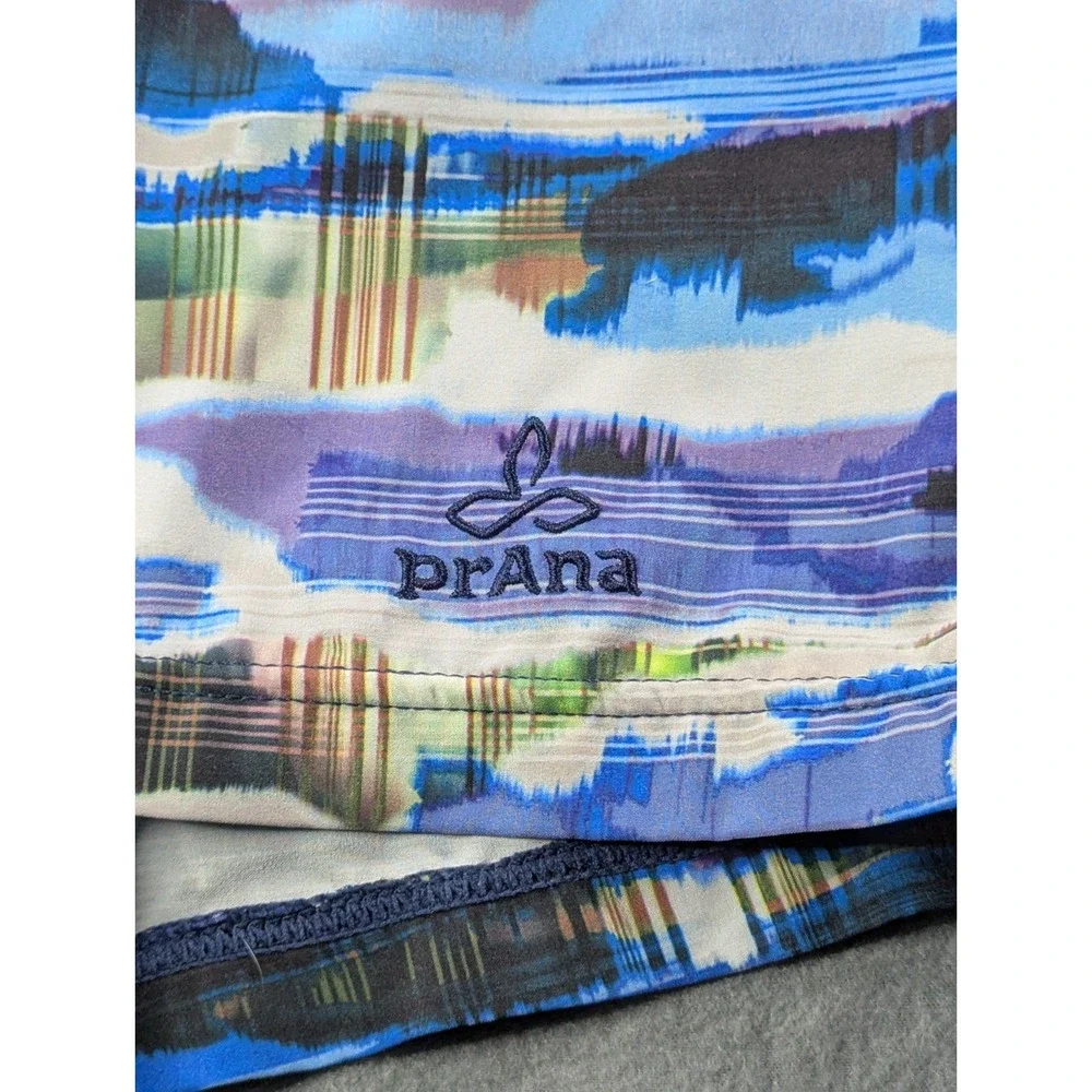 prAna Mens High Seas Board Shorts Size 34‎ Blue Abstract Geometric Swim Trunks